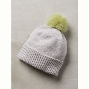 Anthropologie Pommed Cashmere Beanie